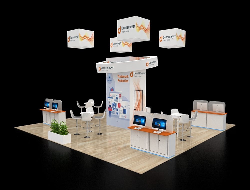Exhibit 30x30 with modular product display units
