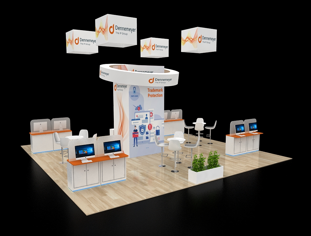Exhibit 30x30 with modular product display units