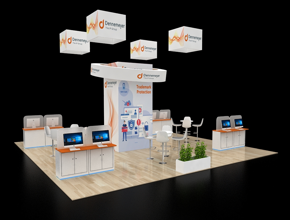Exhibit 30x30 with modular product display units