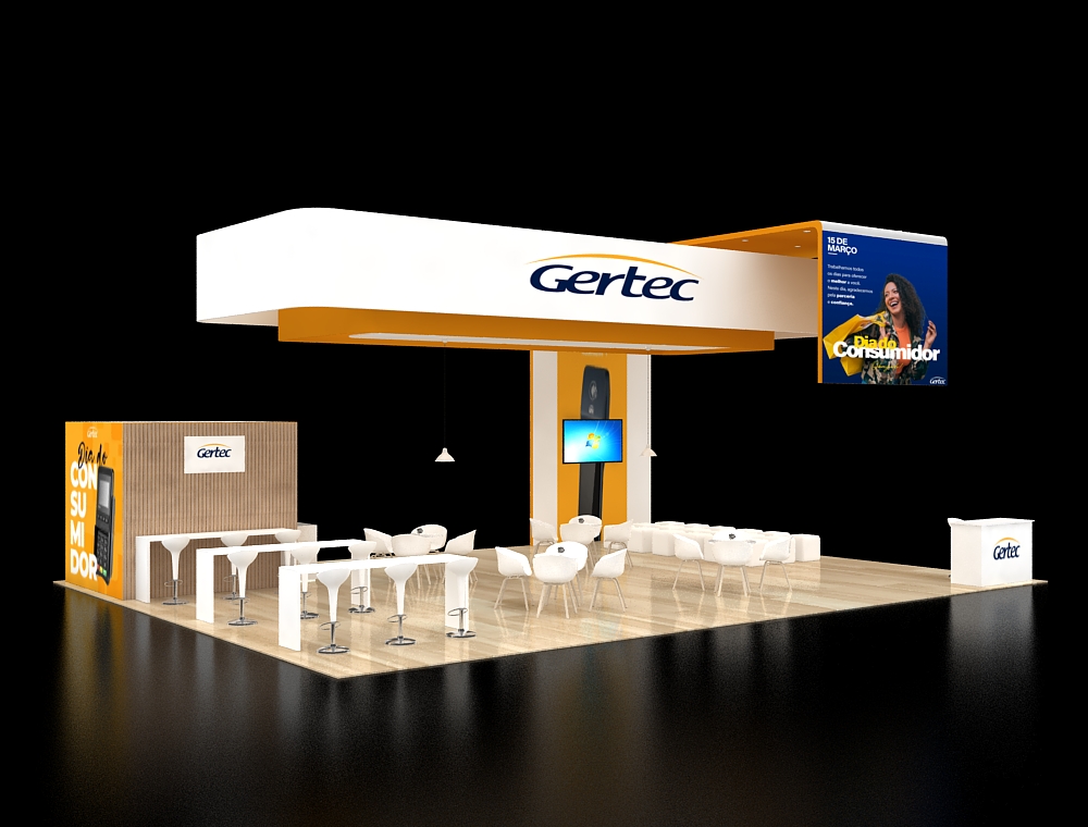 Spacious 30x40 booth with LED displays