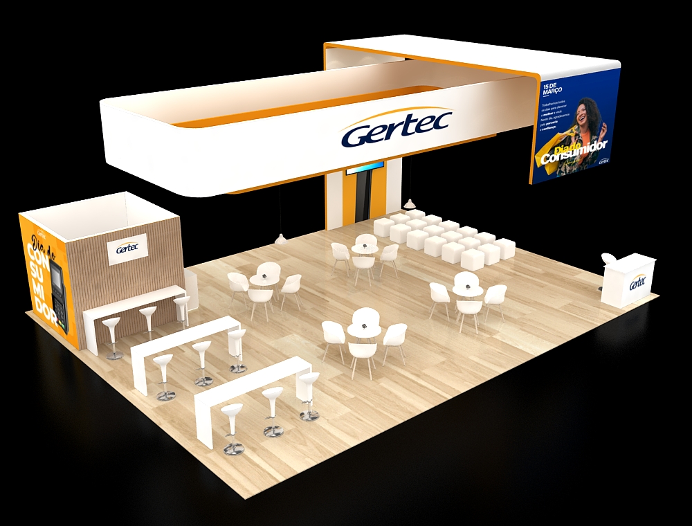 Spacious 30x40 booth with LED displays