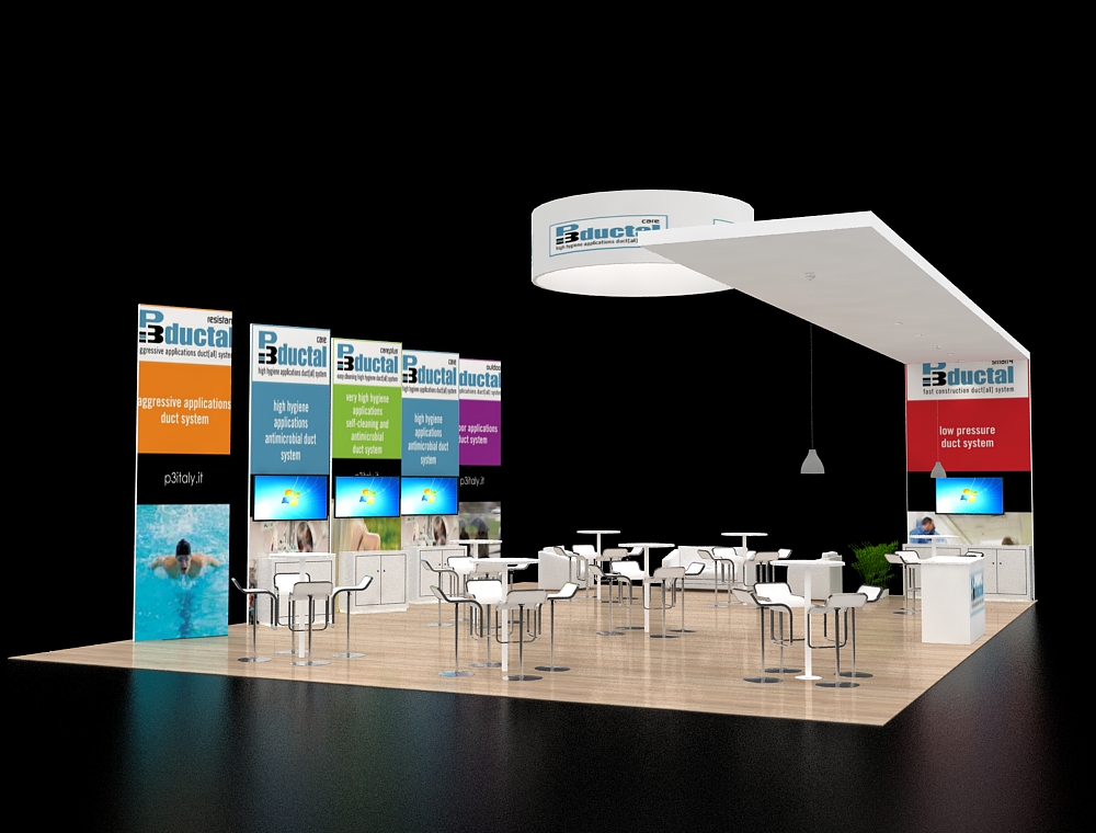 Spacious exhibit with interactive demo stations