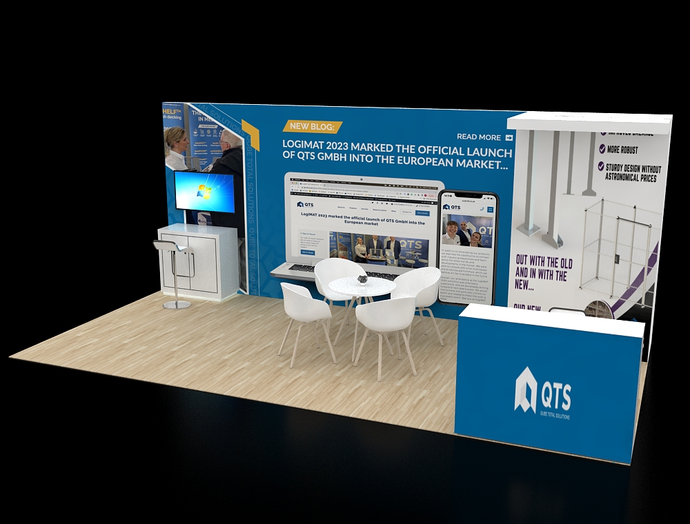 10x20 trade show booth with modern graphics