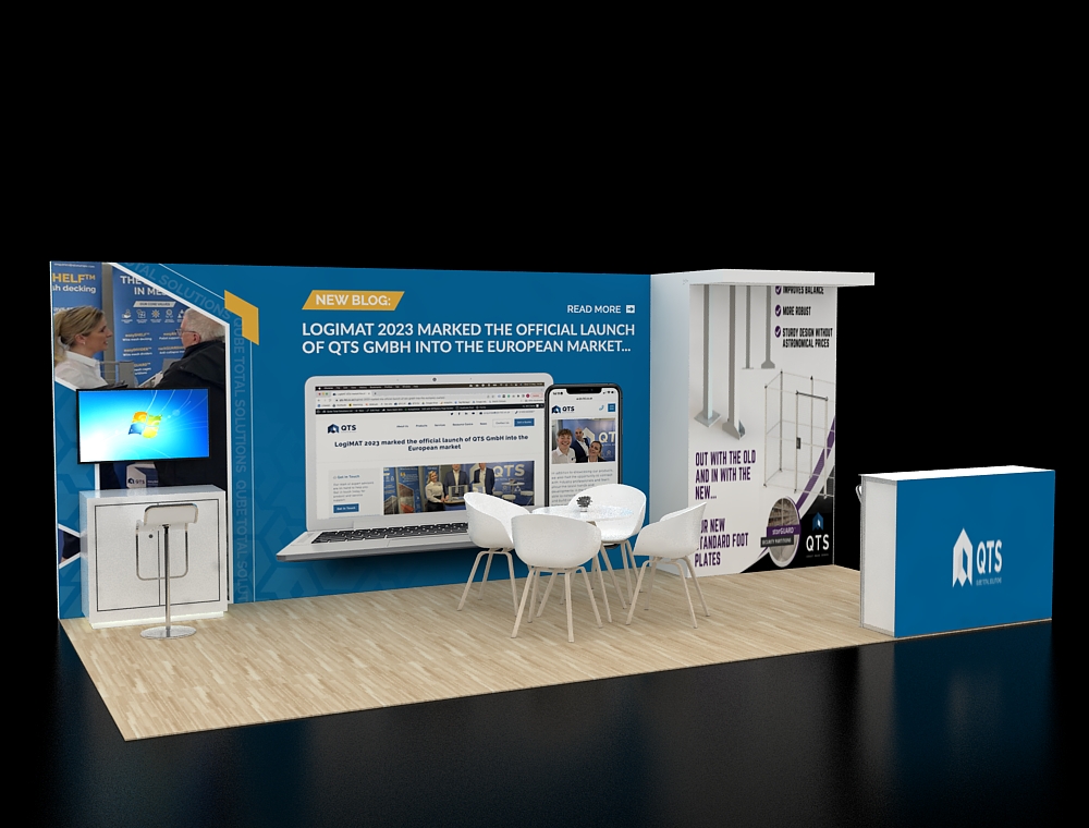 10x20 trade show booth with modern graphics