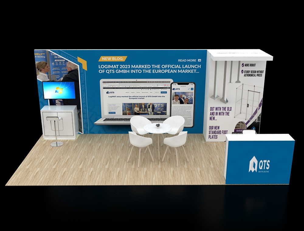 10x20 trade show booth with modern graphics