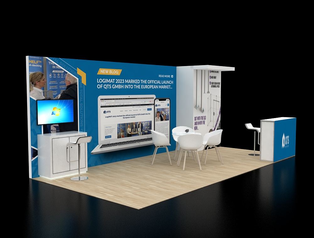 10x20 trade show booth with modern graphics