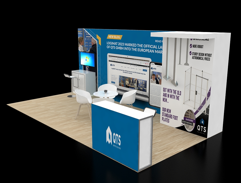 10x20 trade show booth with modern graphics