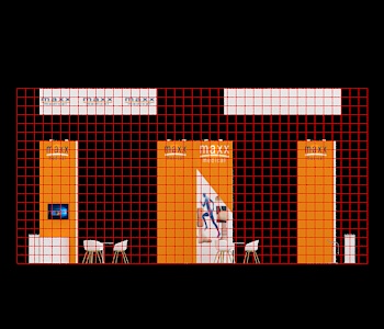 40x40 booth with corner demo and LED signage