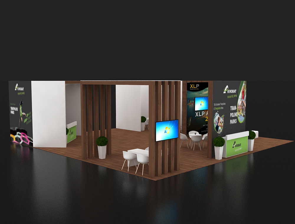 Exhibit 40x40 with LED header and counters