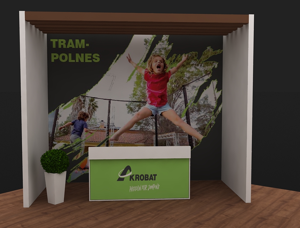 Exhibit 40x40 with LED header and counters