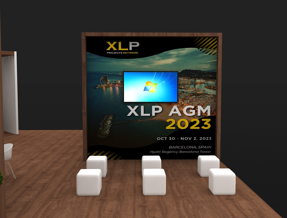 Exhibit 40x40 with LED header and counters