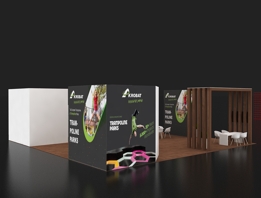 Exhibit 40x40 with LED header and counters