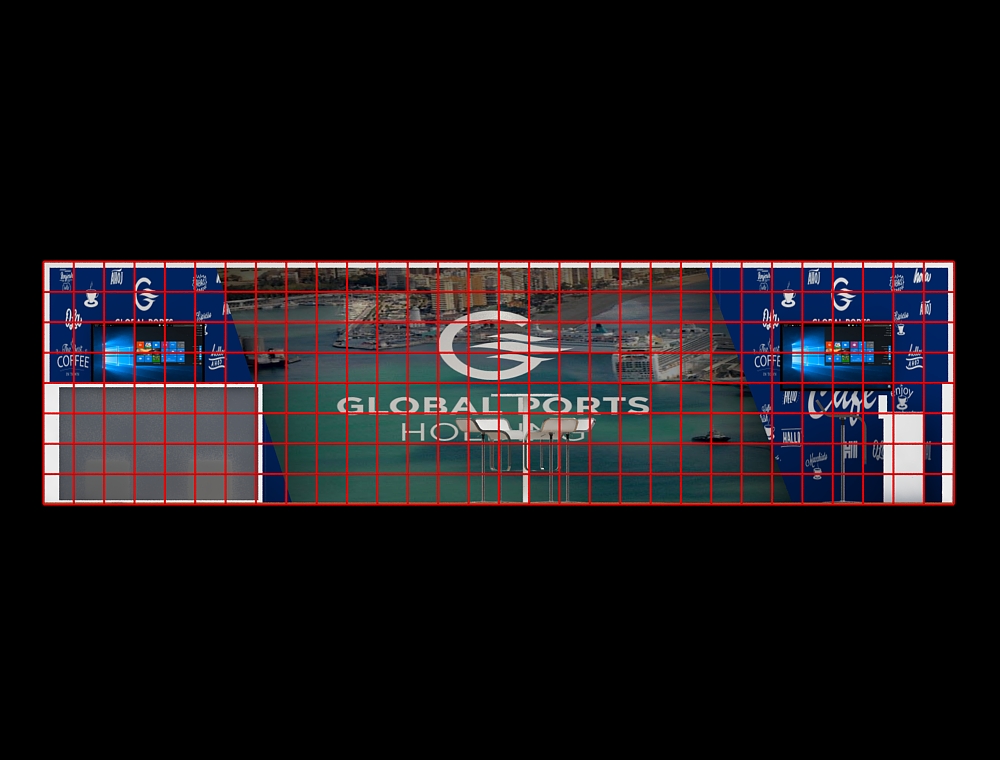 Exhibit stand 10x30 with high fabric tower