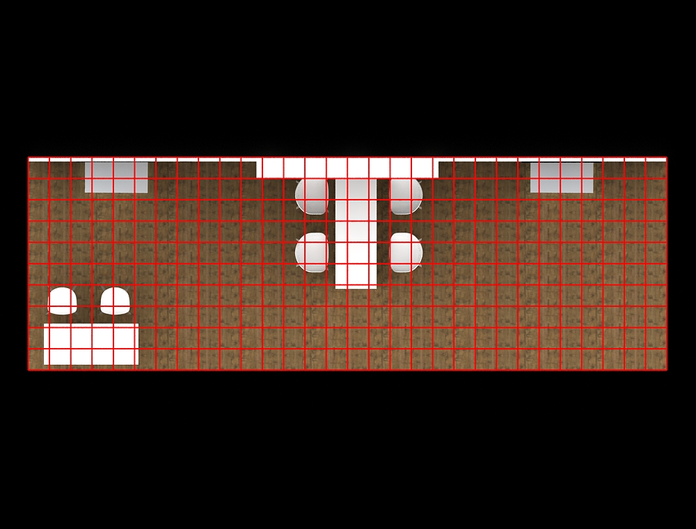 10x30 booth with spotlighted demo stations