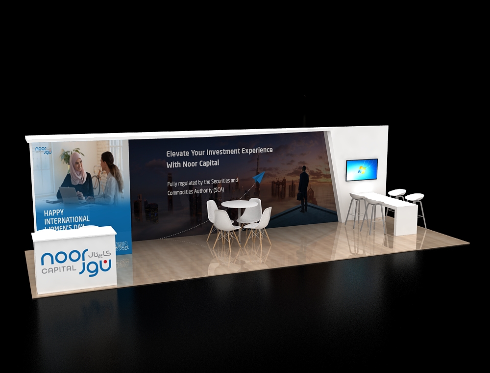 Trade show booth 10x30 with open aisle design
