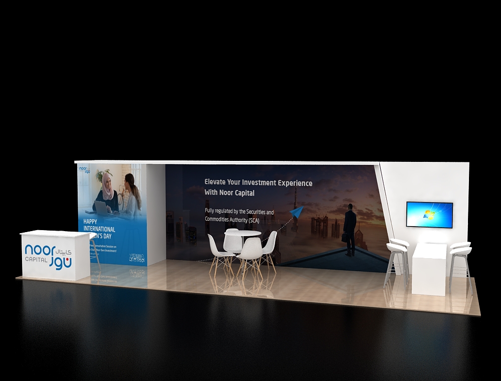 Trade show booth 10x30 with open aisle design