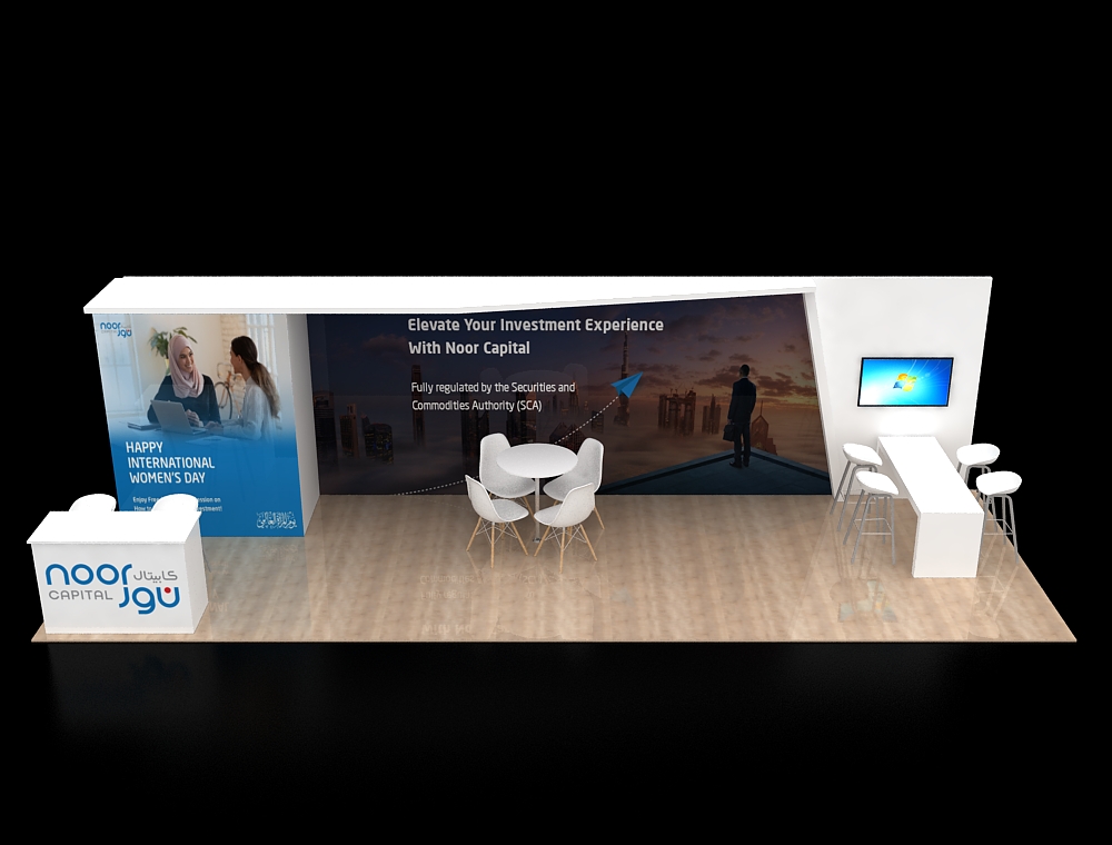 Trade show booth 10x30 with open aisle design