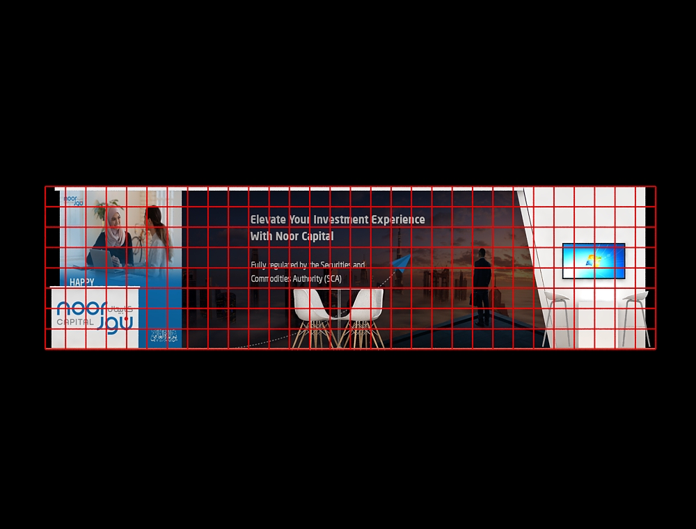 Trade show booth 10x30 with open aisle design