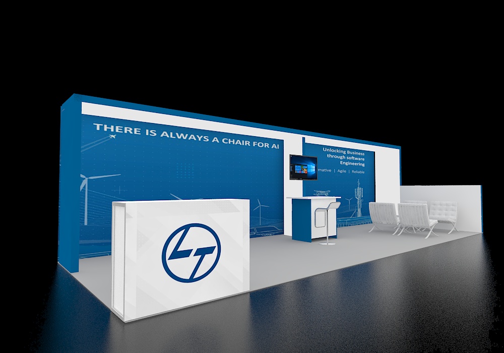 10x30 display with product racks and signage