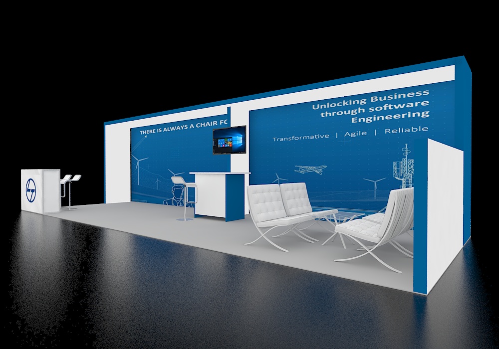 10x30 display with product racks and signage