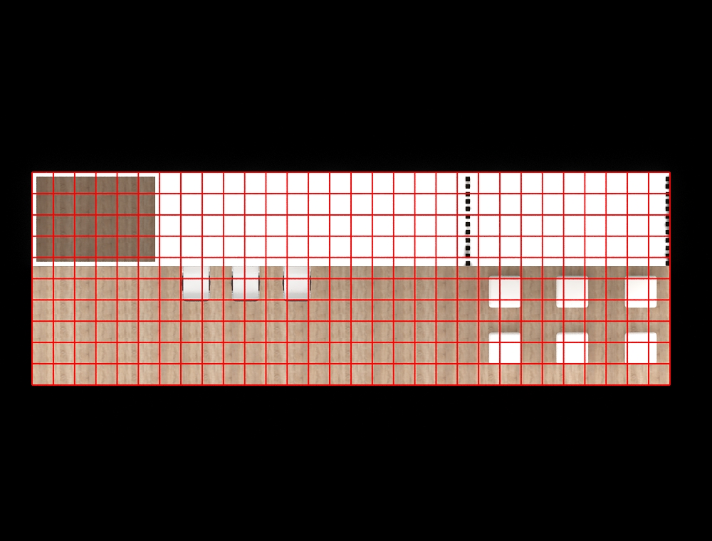 Exhibit stand 10x30 with interactive kiosks