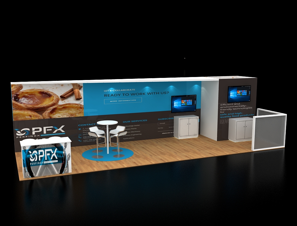 10x30 booth design with island style layout