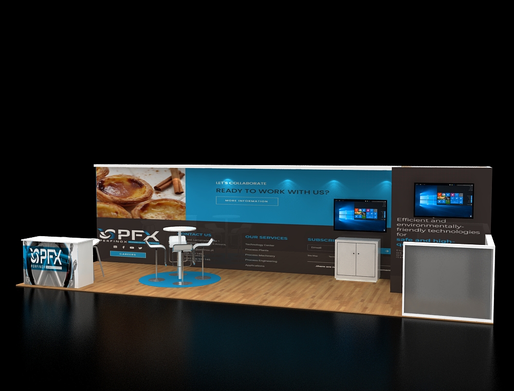 10x30 booth design with island style layout