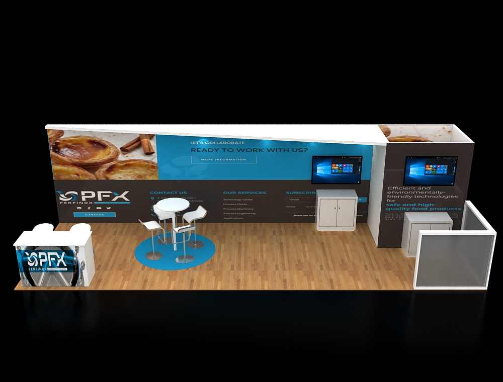 10x30 booth design with island style layout