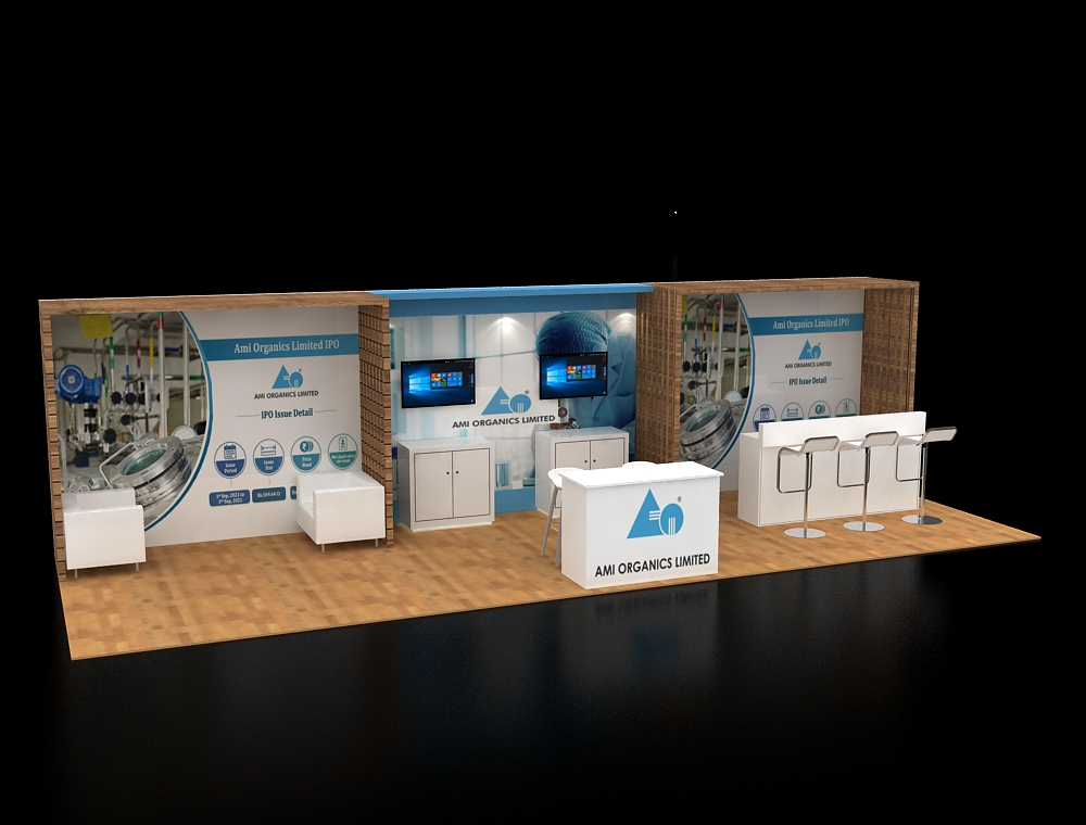Trade booth 10x30 with branded fabric walls