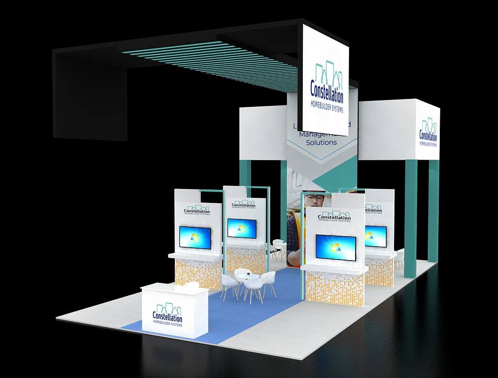 Professional 20x40 booth for showcasing products