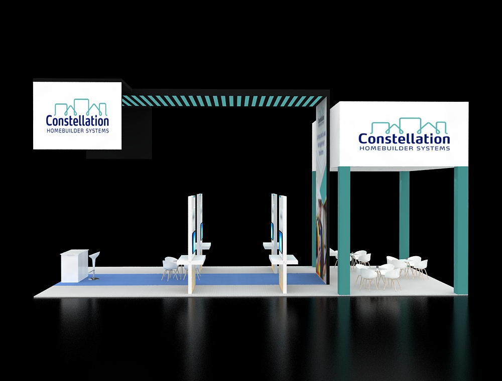Professional 20x40 booth for showcasing products