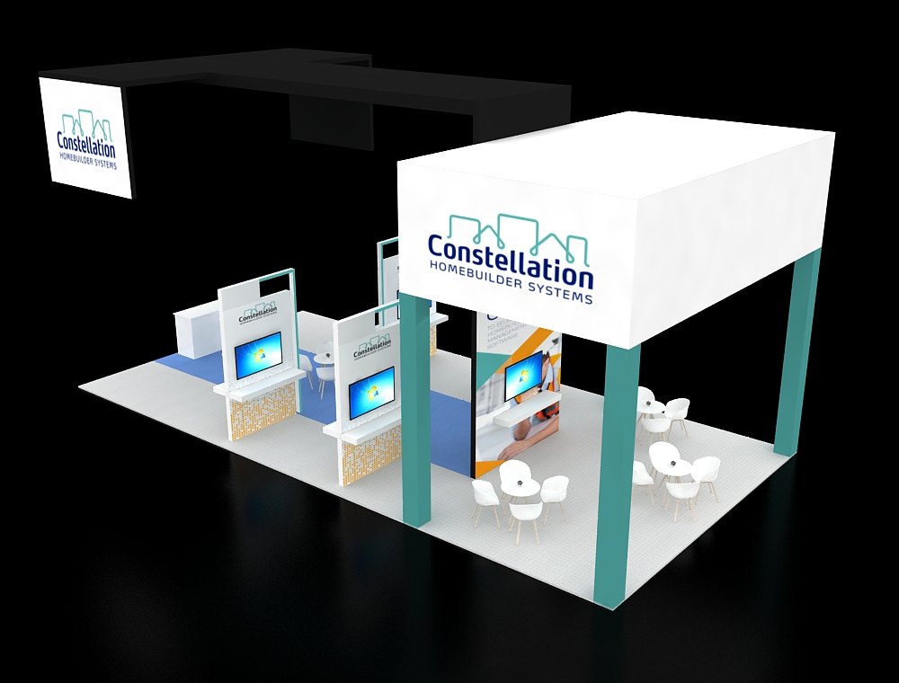 Professional 20x40 booth for showcasing products