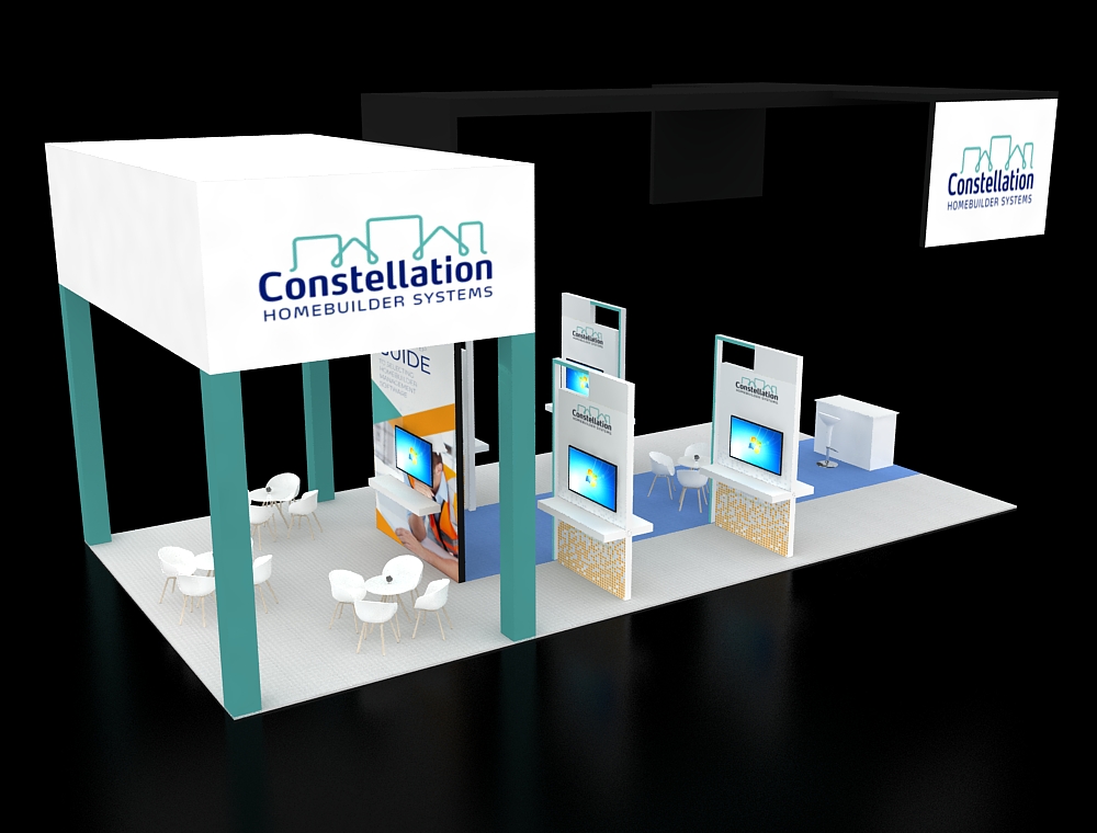 Professional 20x40 booth for showcasing products