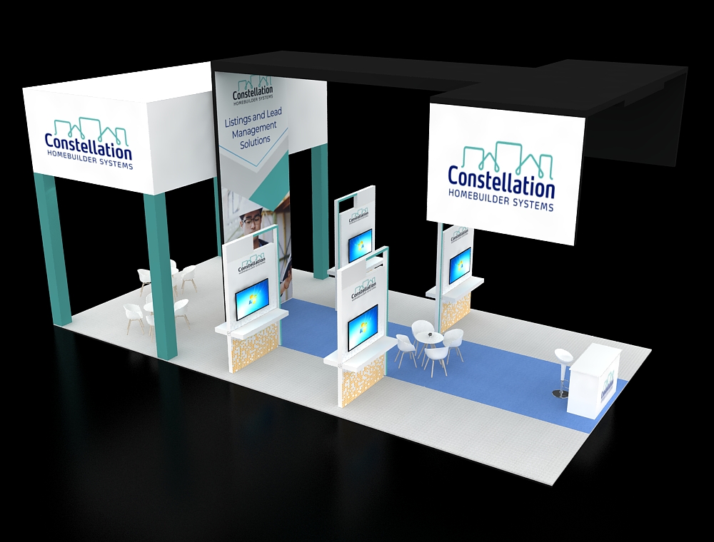 Professional 20x40 booth for showcasing products