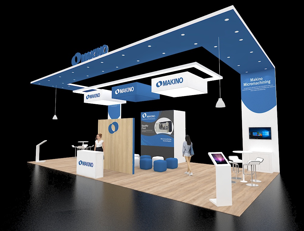 20x40 booth featuring product demo areas