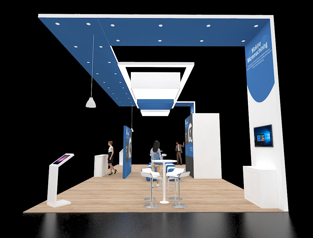 20x40 booth featuring product demo areas