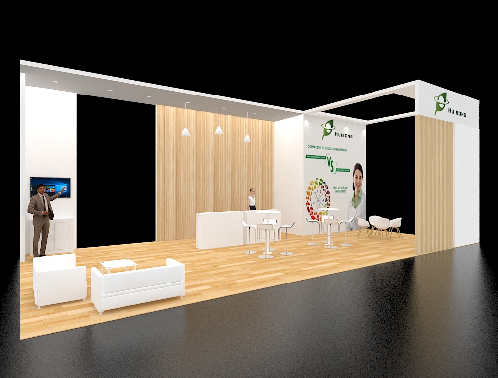 20x40 trade show booth with reception desk
