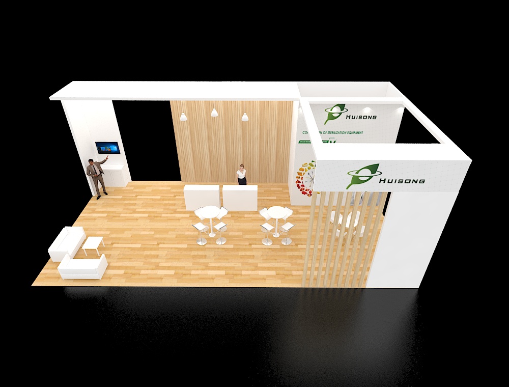20x40 trade show booth with reception desk