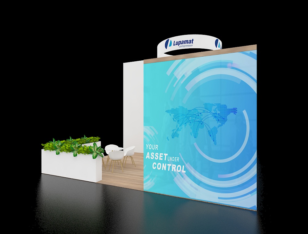 Modern exhibition booth with spacious design