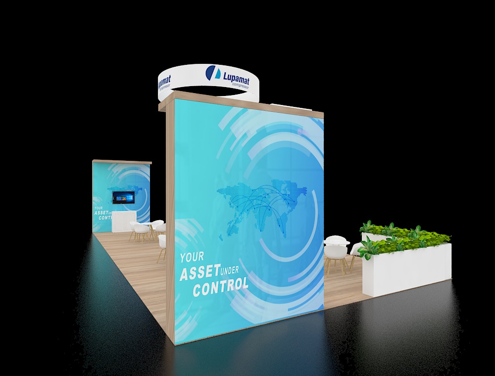 Modern exhibition booth with spacious design