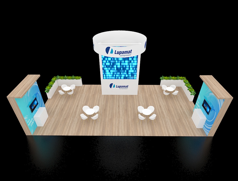 Modern exhibition booth with spacious design