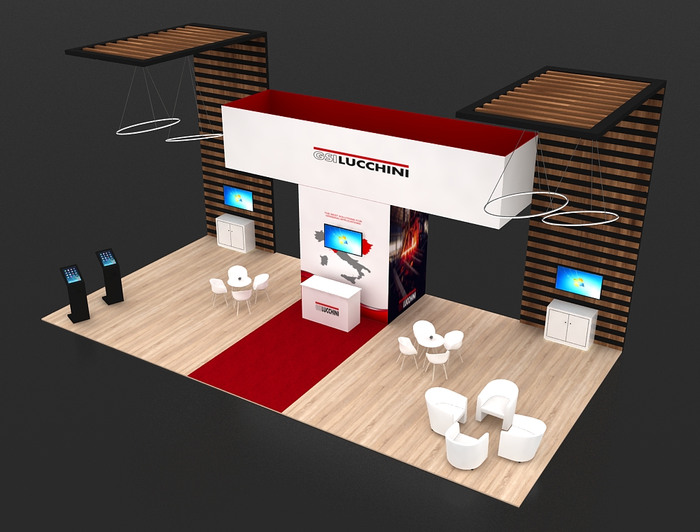 Spacious trade show booth for product presentations