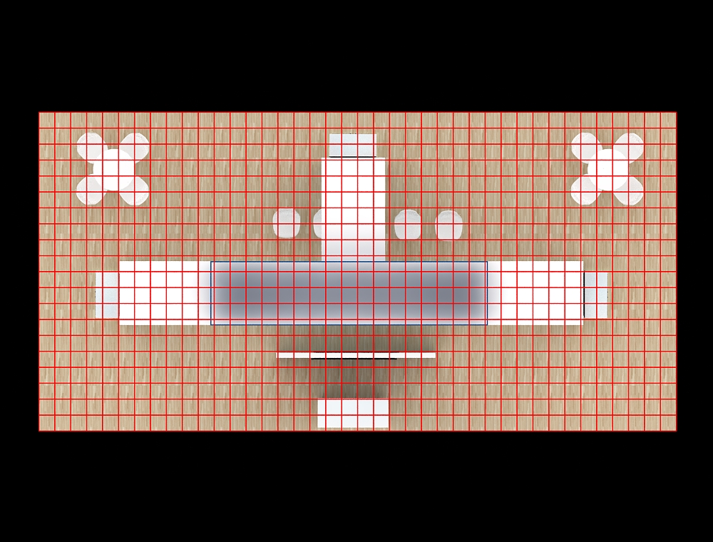 Premium 20x40 booth with visitor engagement area