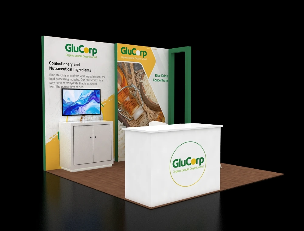 10×10 display booth with graphic wraps