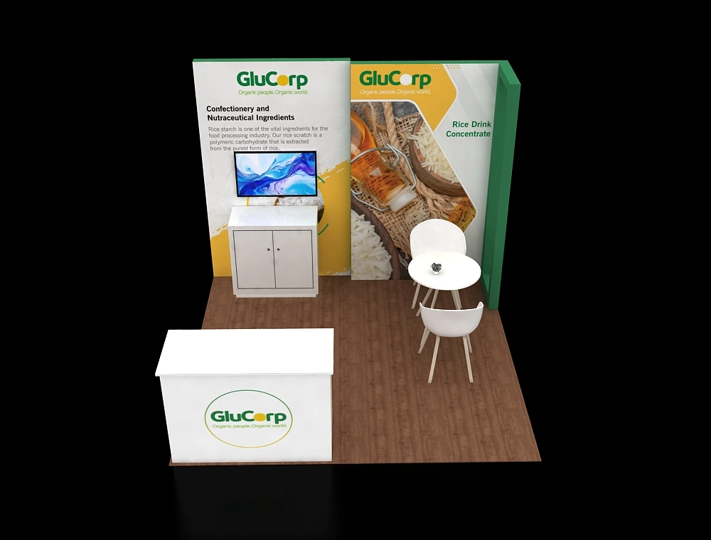 10×10 display booth with graphic wraps