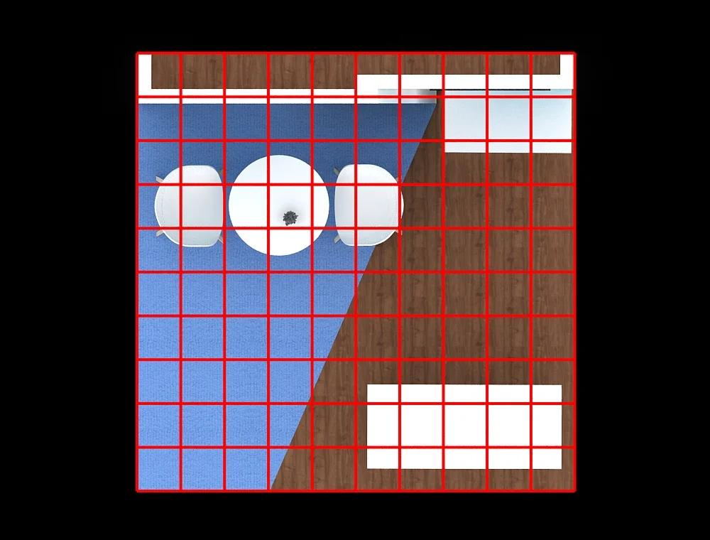 Exhibit booth 10×10 with open-frame structure