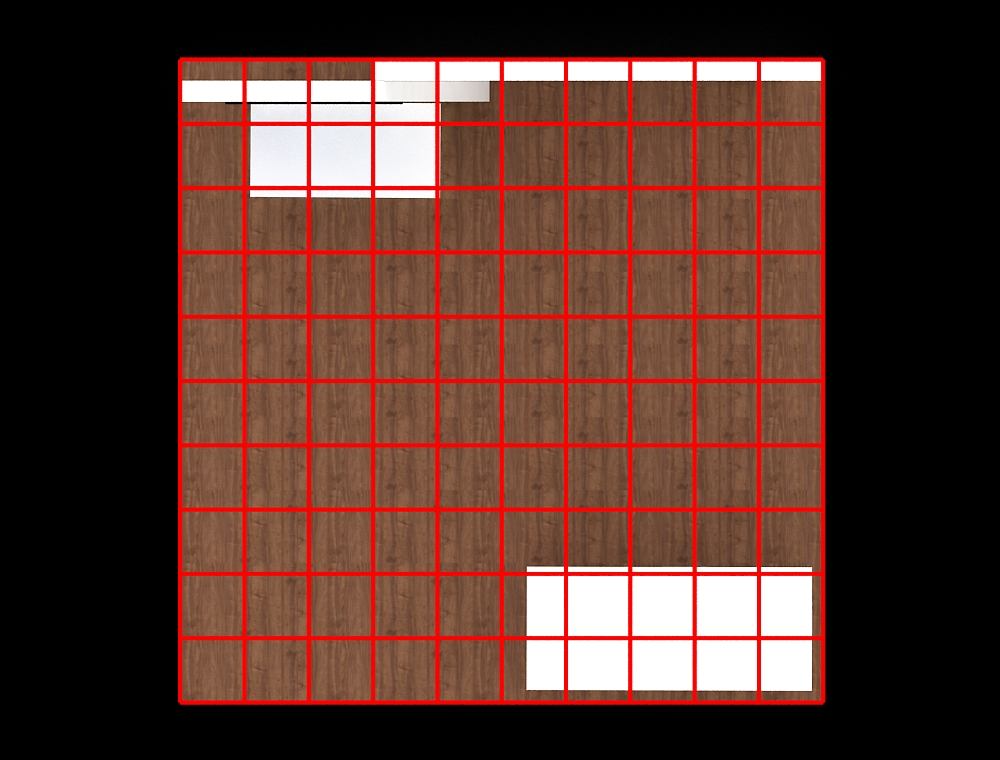 10×10 booth layout with meeting area