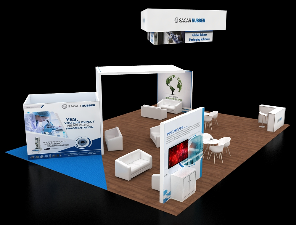 Eye-catching 30x40 exhibit with brand graphics