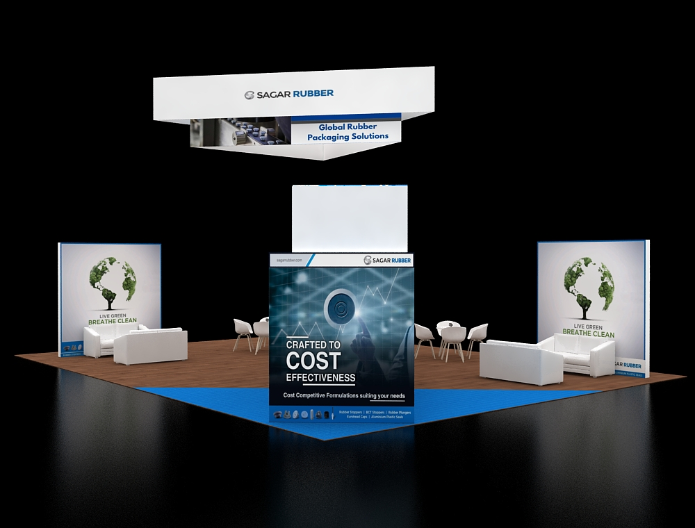 Eye-catching 30x40 exhibit with brand graphics