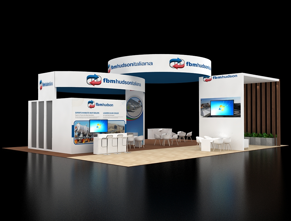 Spacious 40x50 booth with product showcases